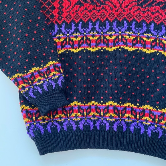 Vintage 90s Dale Of Norway Sweater Womens Small Wool Heavy Knit Nordic Reindeer - Picture 5 of 14